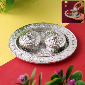 Oval Shape Special Puja Thali (1 Pc / Mix Design)