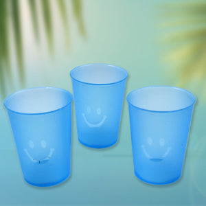 Reusable Plastic Drinking Tumblers - 4-Piece Transparent Water Cup Set for Kitchen & Dining